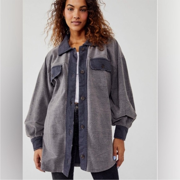 Free People oversized Ruby Jacket grey size small - Picture 6 of 15